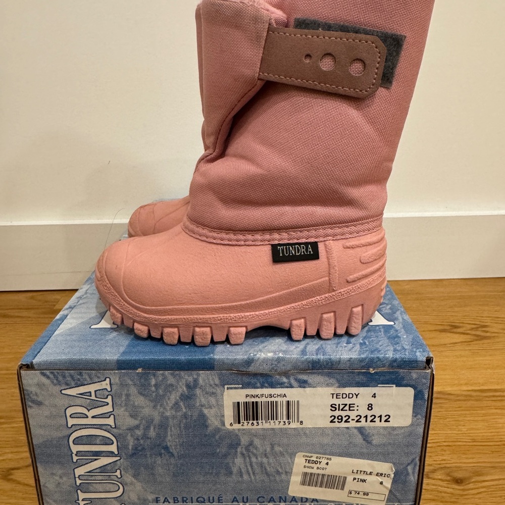 Tundra Kids Pink Winter Boots Size 8
